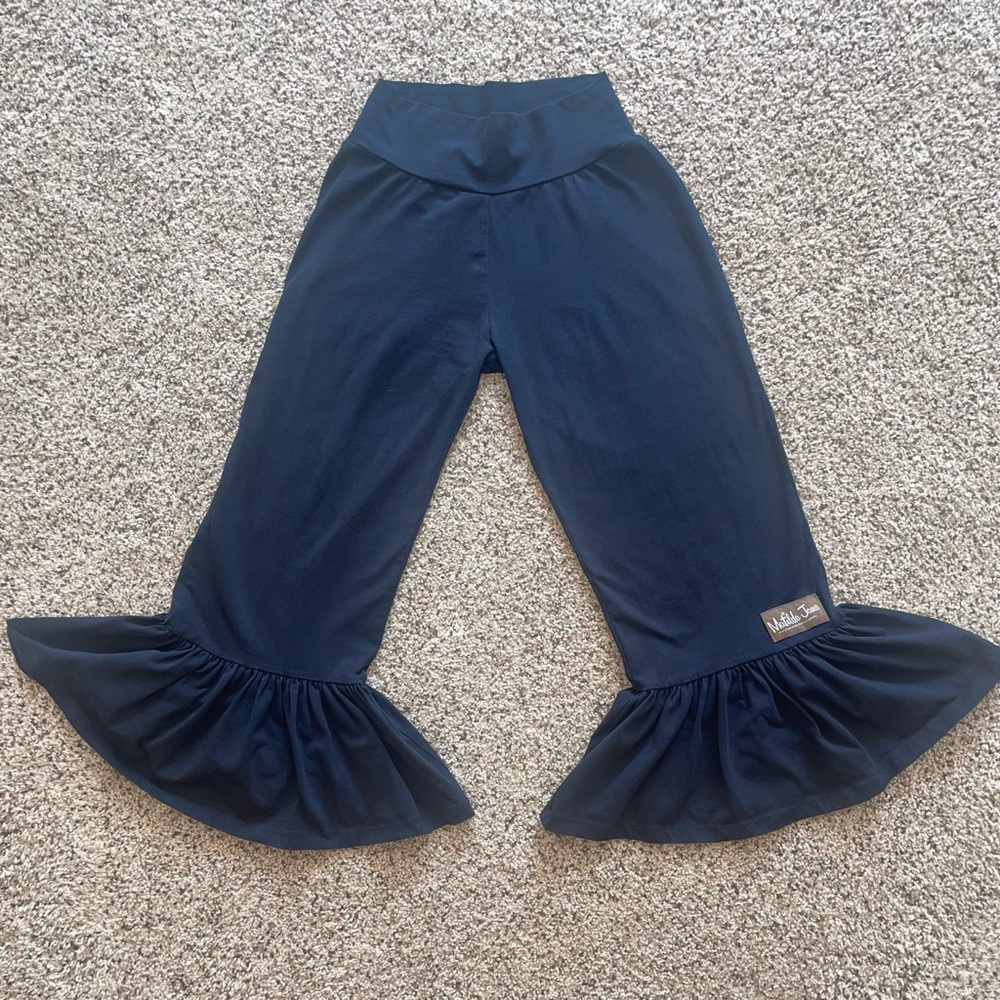 Matilda Jane Black Aubrey Big Ruffles Cropped Length Size XS